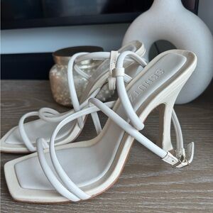 SCHUTZ Cream Strappy Heels